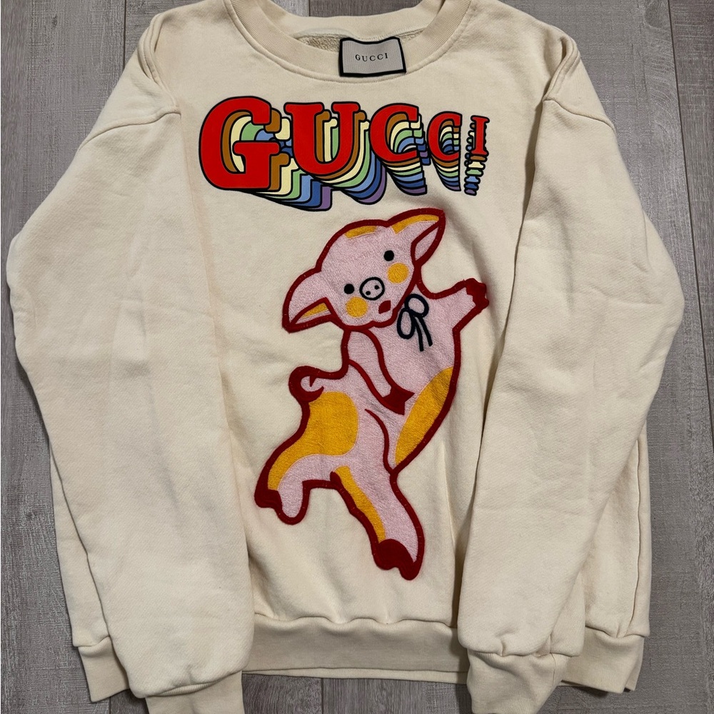 Gucci Cream Top with Vibrant Design